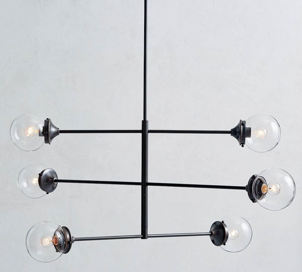 Everett Mobile Linear Glass Chandelier | Pottery Barn (US)