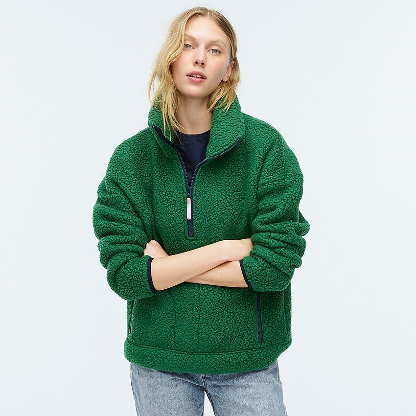 Polartec® sherpa fleece half-zip pullover jacket | J.Crew US