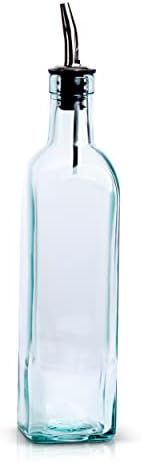 Amazon.com: EHOMEA2Z Italian Glass Oil And Vinegar Cruet 16 Oz, Olive Oil Dispenser With Stainles... | Amazon (US)