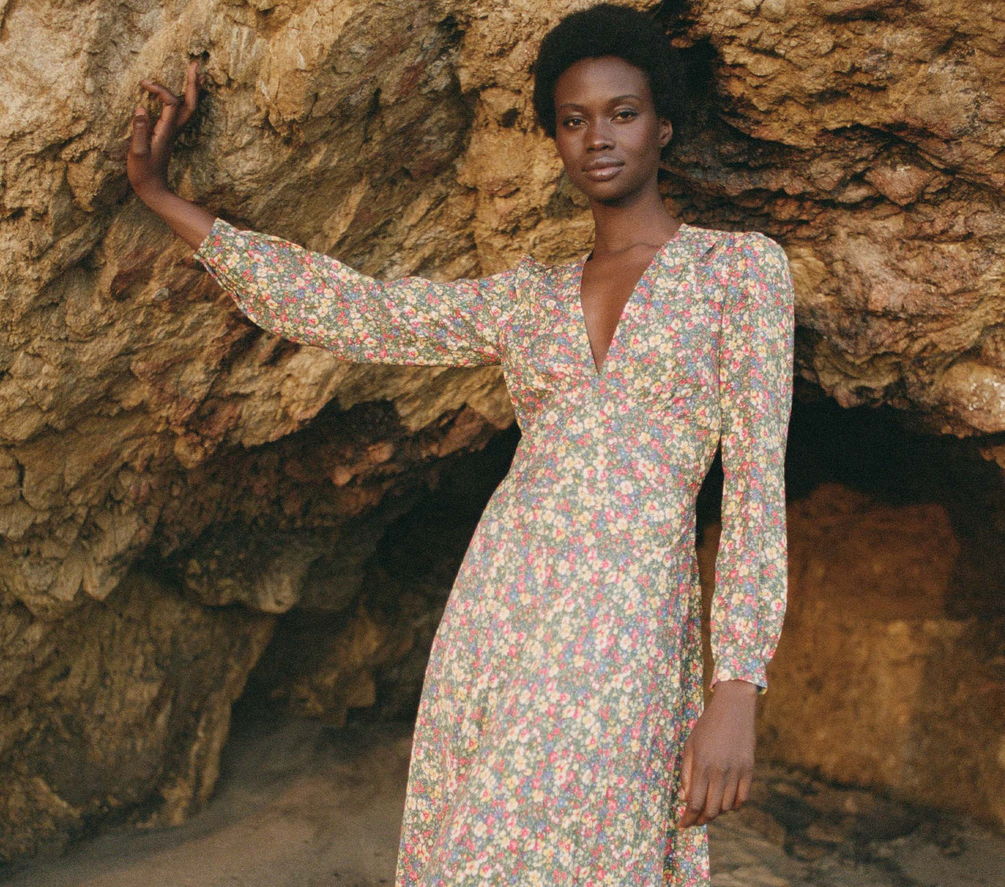 Charleston Dress - Green Valley Floral | DÔEN | DOEN