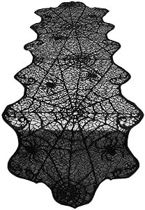 Vlovelife 14 x 48 Inch Halloween Table Runner, Black Lace Spider Web Table Runner, Halloween Deco... | Amazon (US)
