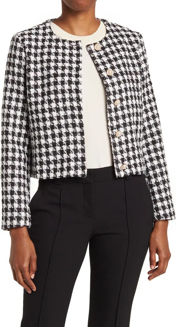 PLM Houndstooth Tweed Crop Jacket | Nordstromrack | Nordstrom Rack