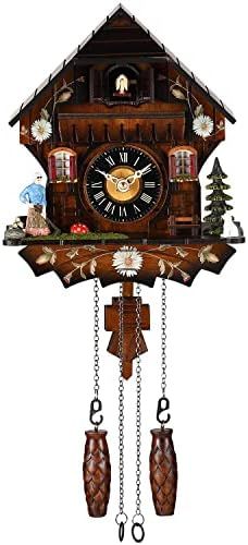 Kintrot Cuckoo Clock Antique Black Forest House Clock Tranditional Wooden Pendulum Quartz Wall Cl... | Amazon (US)