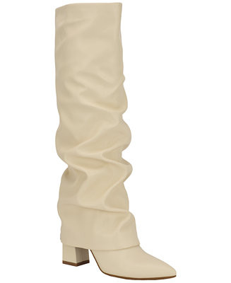 GUESS Women's Geima Knee-High Foldover Slouch Boots - Macy's | Macy's