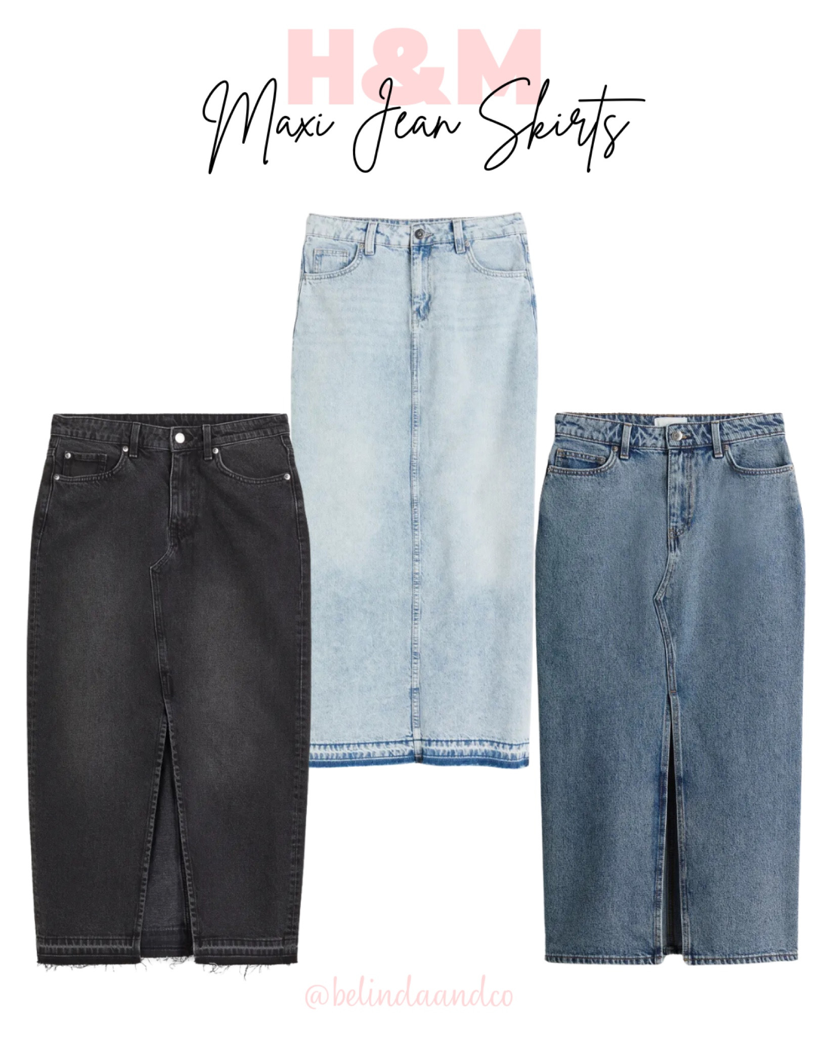 H&M maxi jean skirts

#LTKworkwear #LTKstyletip