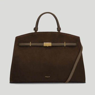 DeMellier The Hudson in Mocha Suede & Mocha Smooth Leather Tote & Work bag | DeMellier