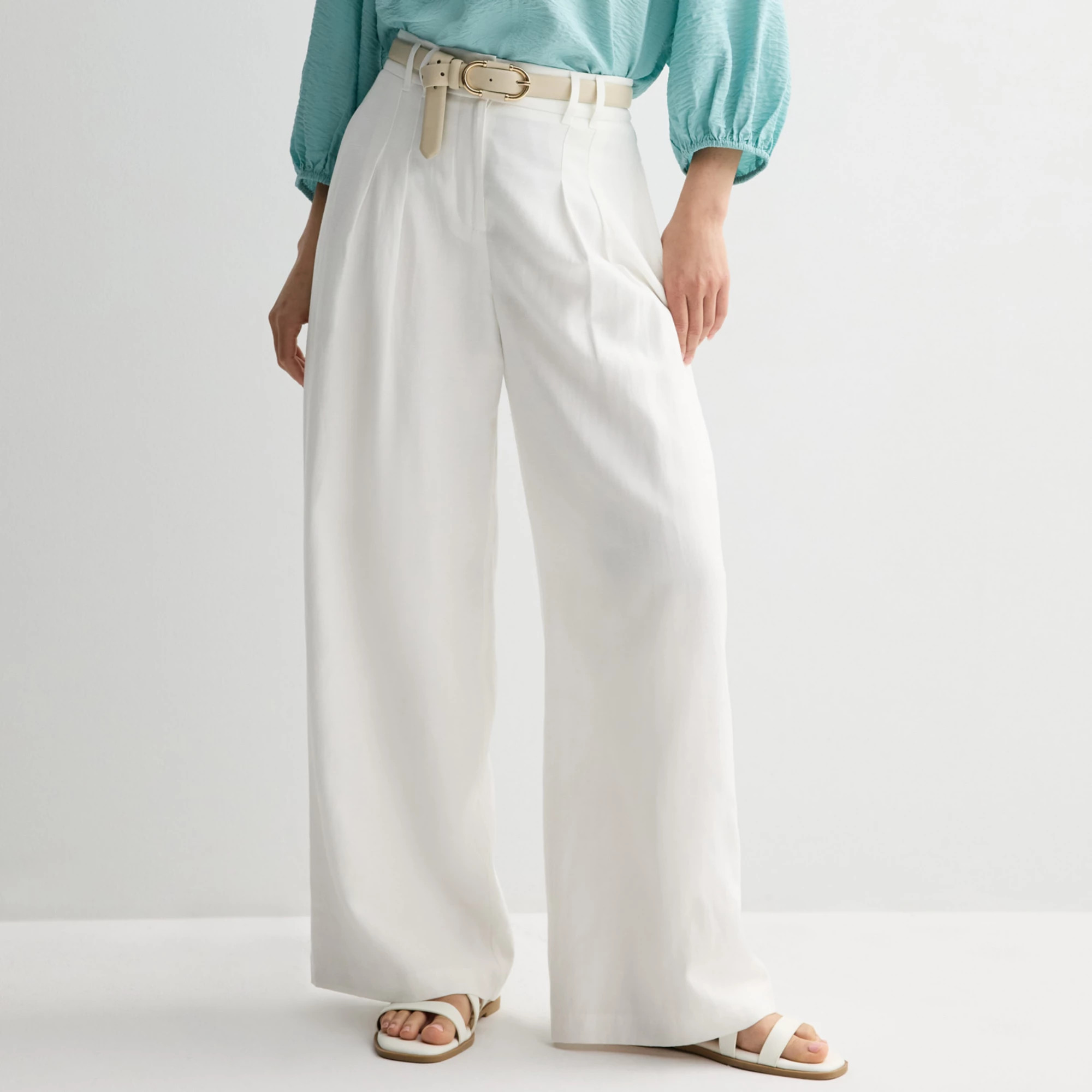 Women's Nine West Pleated Linen Blend Pants | Kohl's