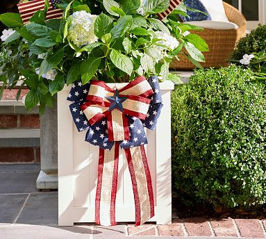 Liberty Outdoor Burlap Bow | Pottery Barn (US)
