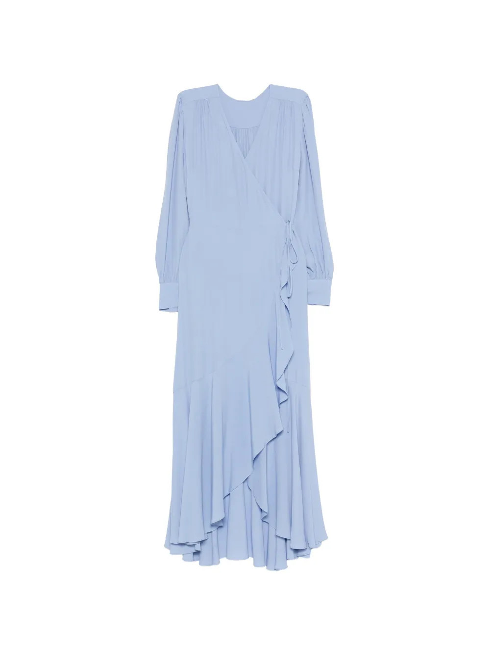 TWINSET ruffled wrap dress - Blue | Farfetch Global