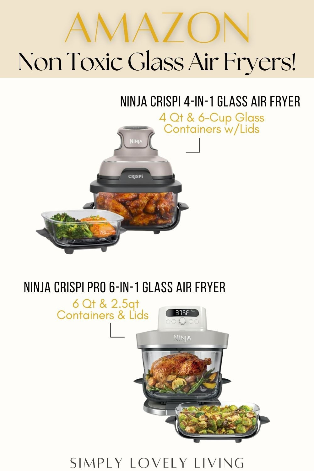 Amazon Non Toxic Glass Air Fryers!!! Ninja Crispi Glass Air fryer. Non toxic air fryer comes with 2 containers and lids are also included! #LTKfind #crunchymom #nontoxic

#LTKHome