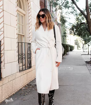 x Cella Jane Blog Waist-Tie Wool Blend Coatigan | Dillard's