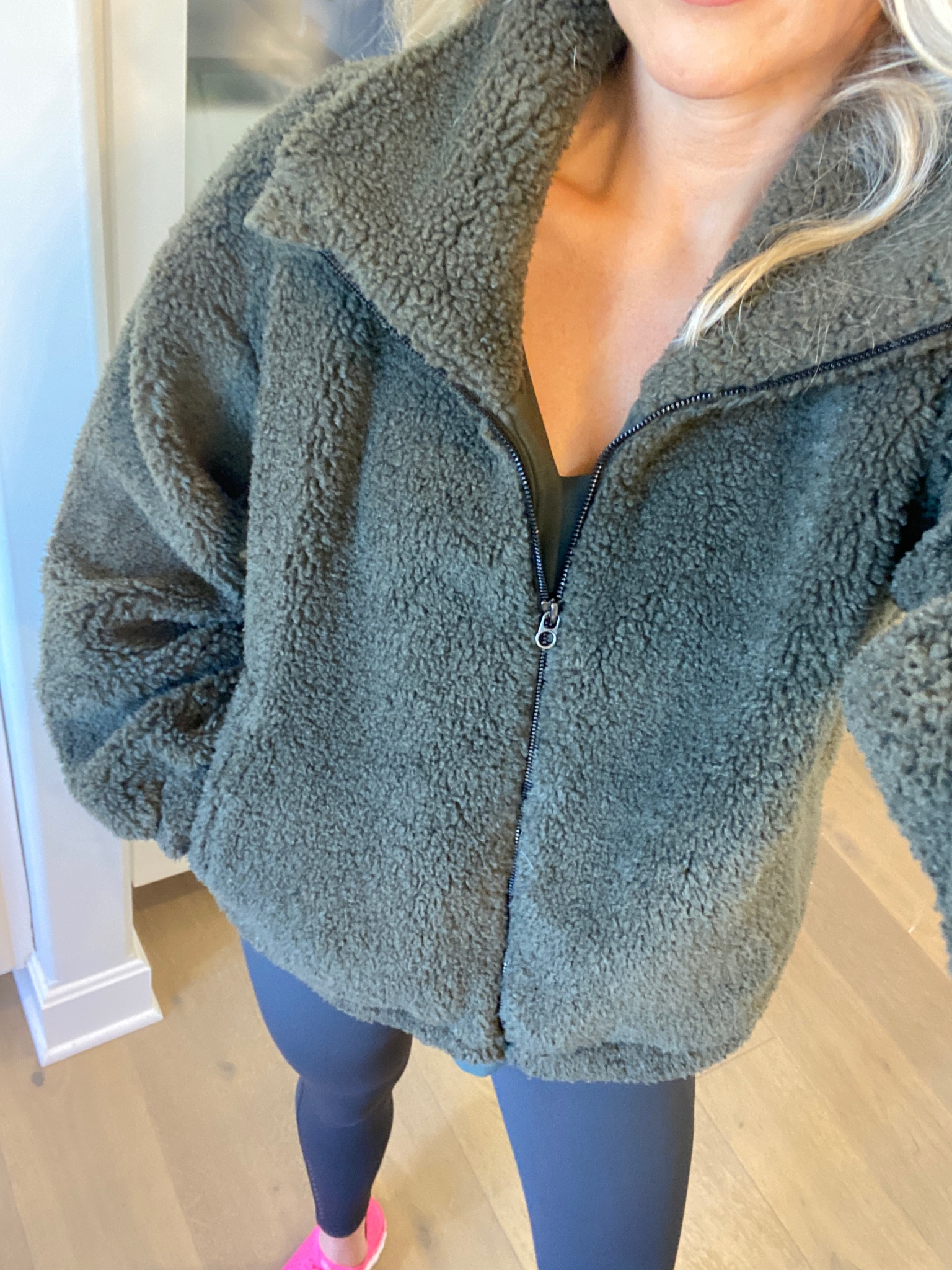 Lululemon fleece zip up in green 

#LTKSeasonal