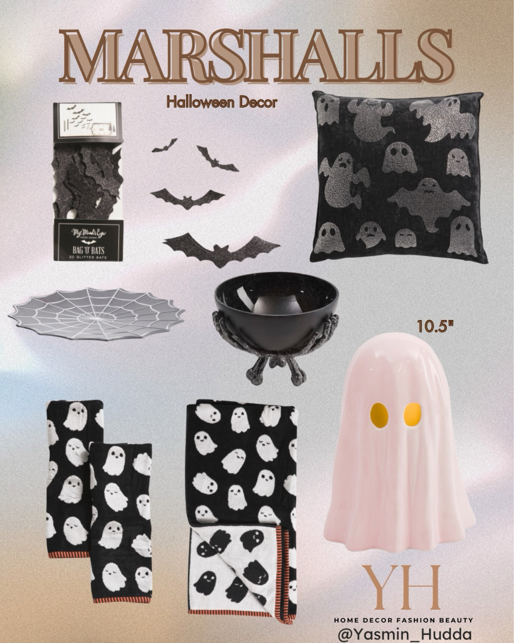 Halloween decor
Ceramic ghost
Bats
Towels
Pillow
Candies bowl and platter

#LTKHome #LTKSeasonal #LTKFindsUnder50