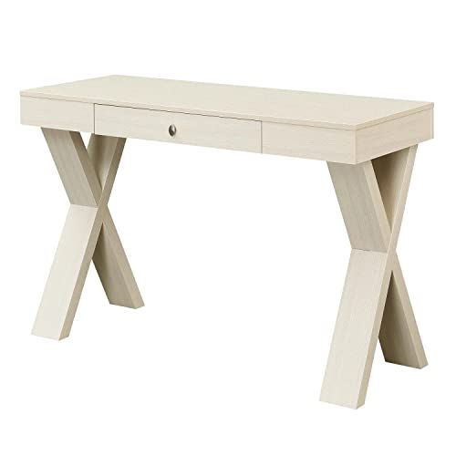 Convenience Concepts Newport 1-Drawer Desk, Ivory | Amazon (US)