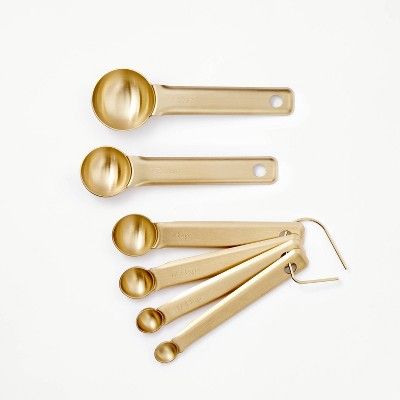 6pc Stainless Steel Measuring Spoons Champagne - Figmint™ | Target