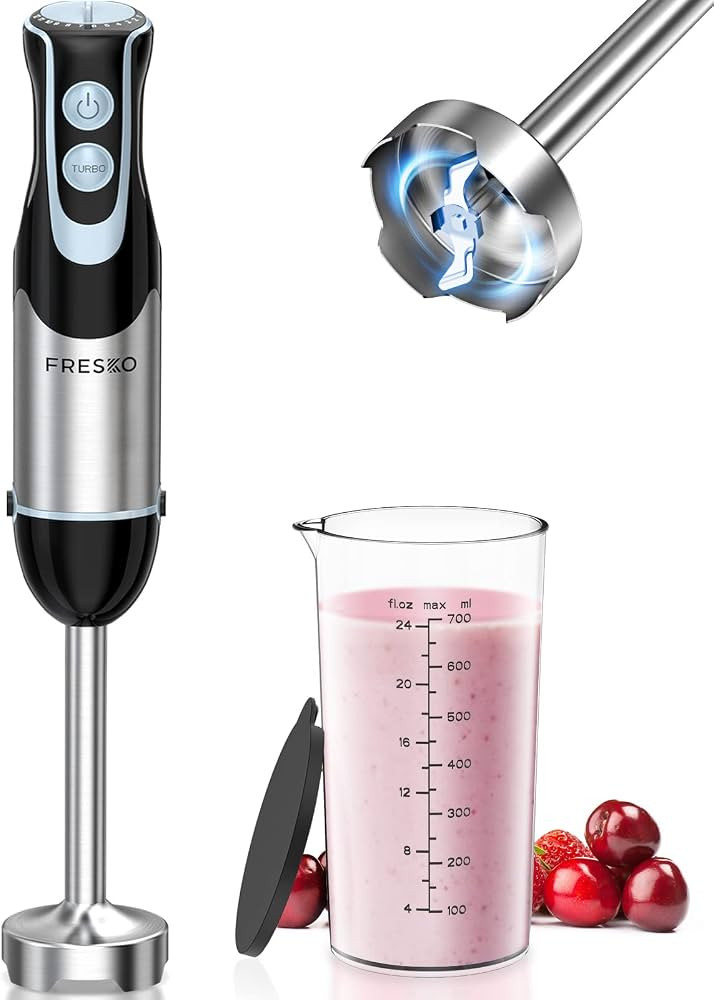 FRESKO Immersion Handheld Blender 500W with 700ml Beaker, 12-Speed & Turbo Mode Hand Blender Stic... | Amazon (US)