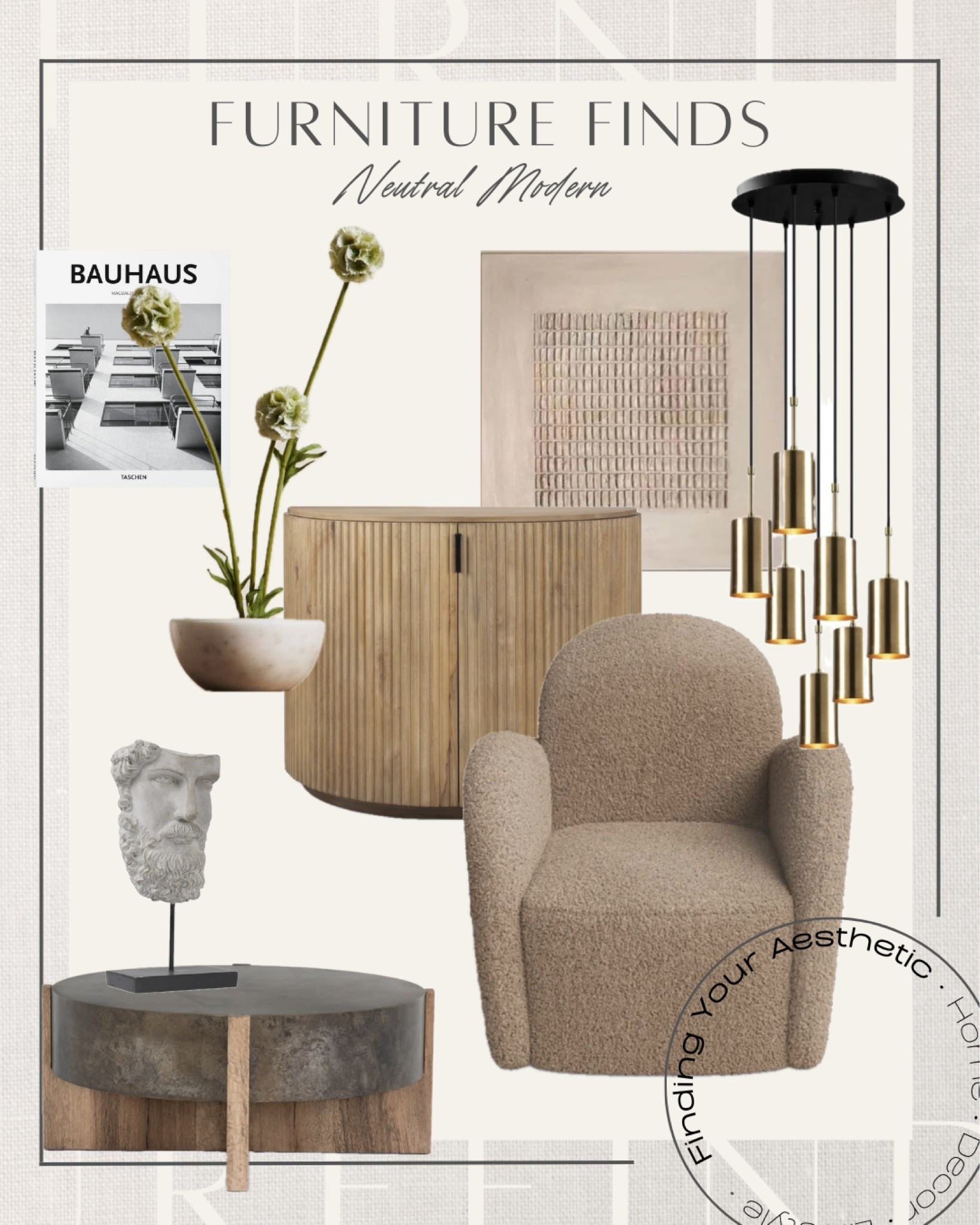 Neutral modern furniture finds 🤎

Cozy accent chair // armchair boucle // fluted storage cabinet // rustic modern coffee table // Greek bust decor // raindrop chandelier // unique modern chandelier // wabi sabi art // coffee table books // faux stems // aesthetic decor // neutral interior 

#LTKSaleAlert #LTKHome