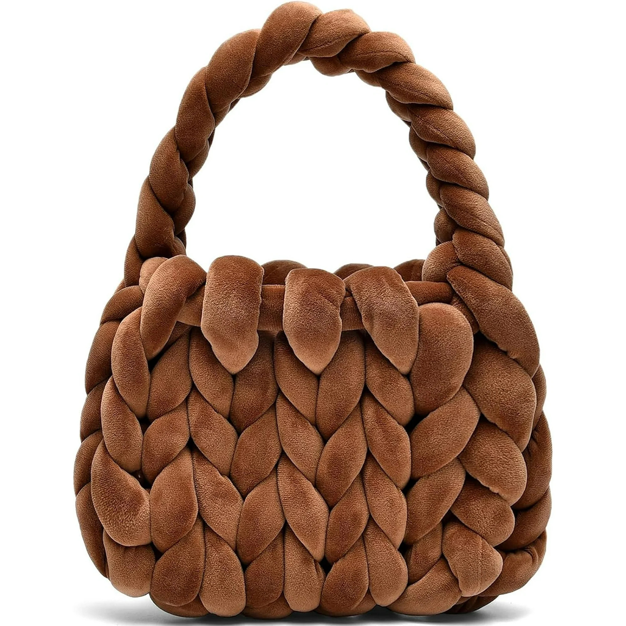 Handwoven Tote Bags for Women Chunky Yarn Knit Shoulder Bag Handmade Braided Handbag | Walmart (US)