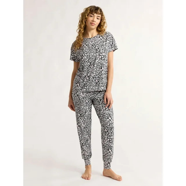Joyspun Women's and Women’s Plus Sleep Tee and Joggers Pajama Set, 2-Piece, Sizes XS to 3X - Wa... | Walmart (US)