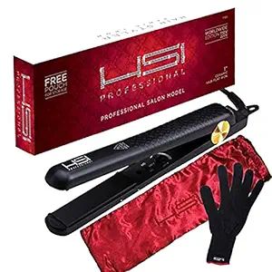HSI Professional Ceramic Tourmaline Ionic Flat Iron Hair Straightener with Glove, Pouch and Trave... | Amazon (US)