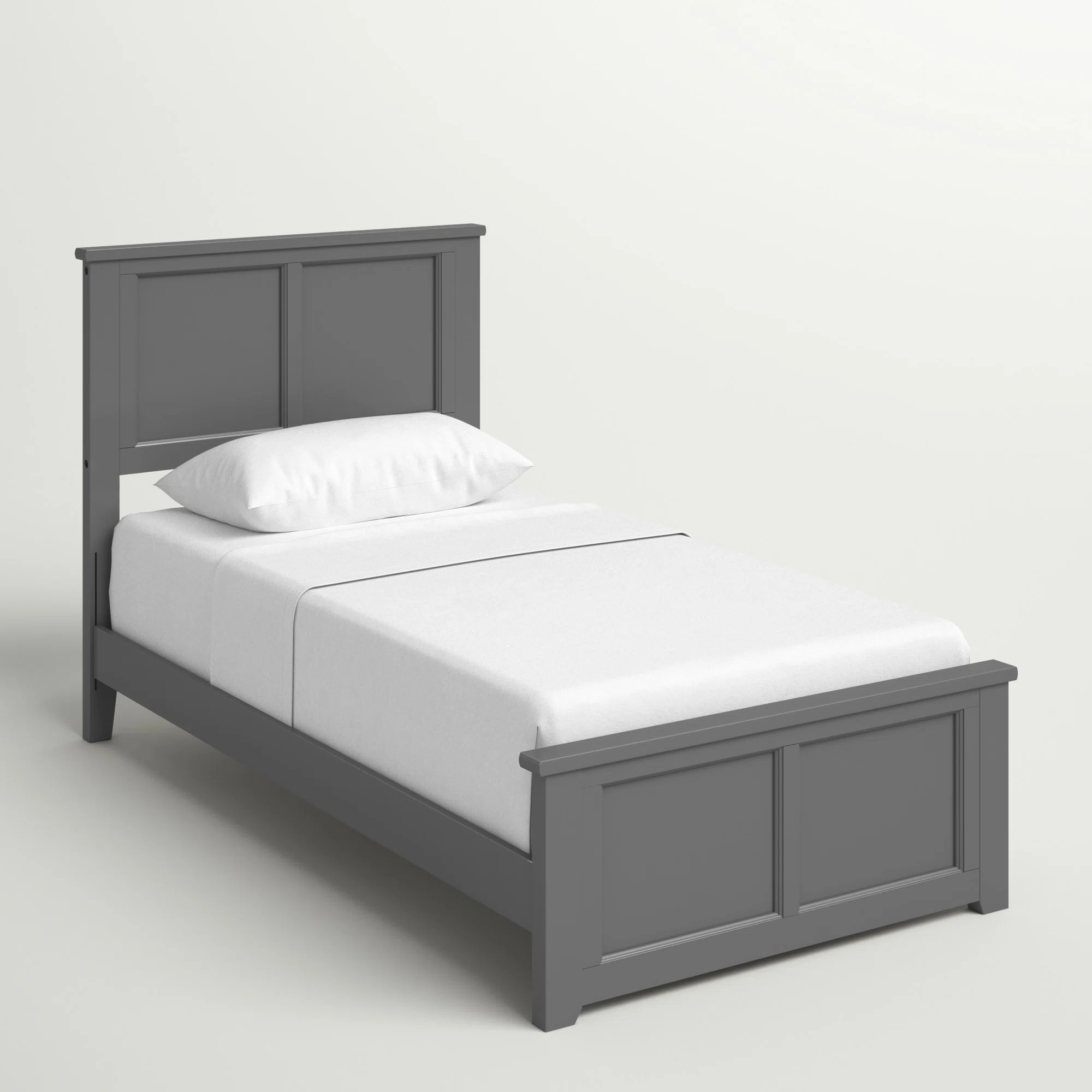 Amear Solid Wood Foundation Bed with Matching Footboard | Wayfair North America