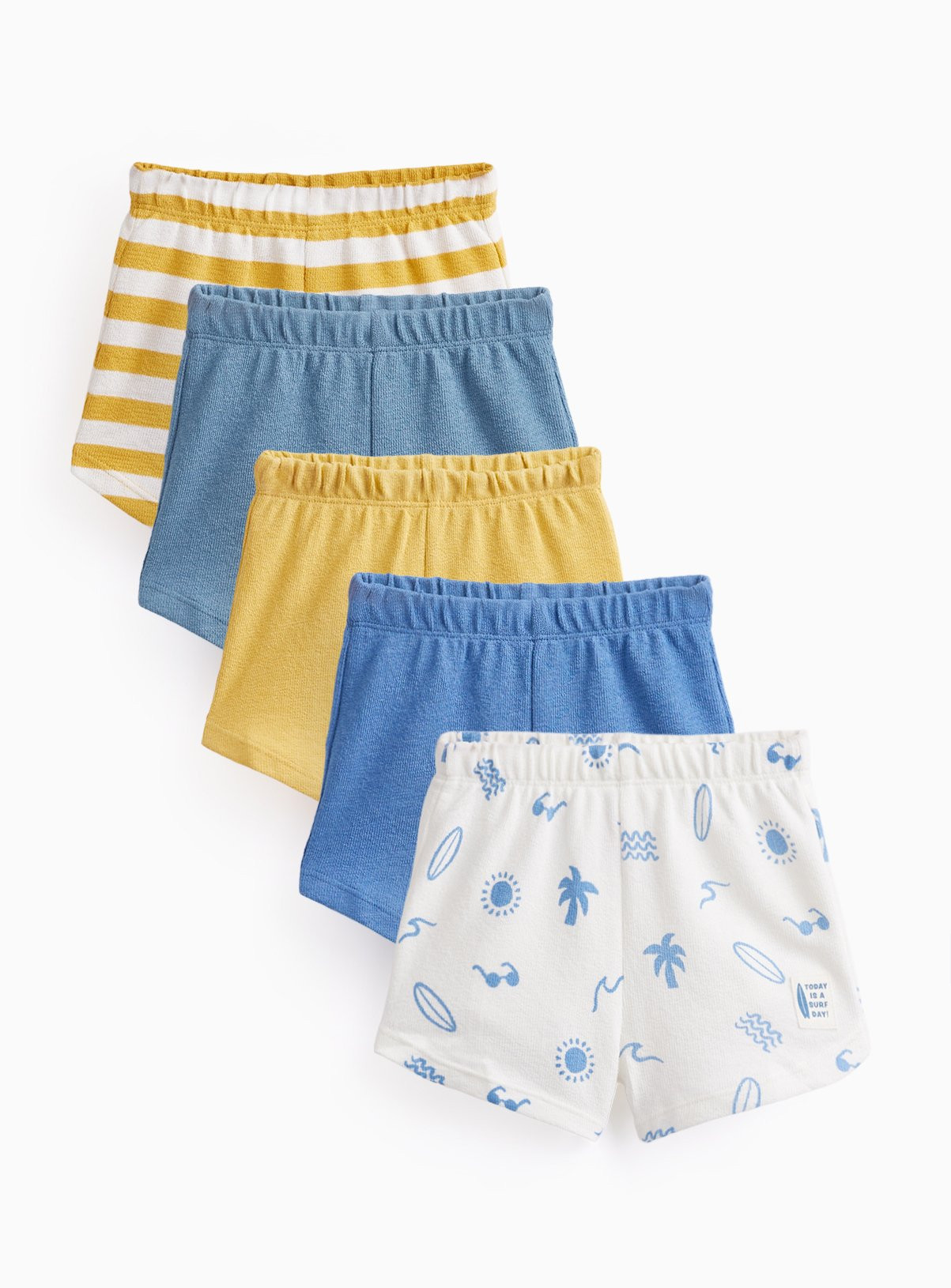 Blue & Yellow Print Shorts 5 Pack 12-18 months | Tu Clothing