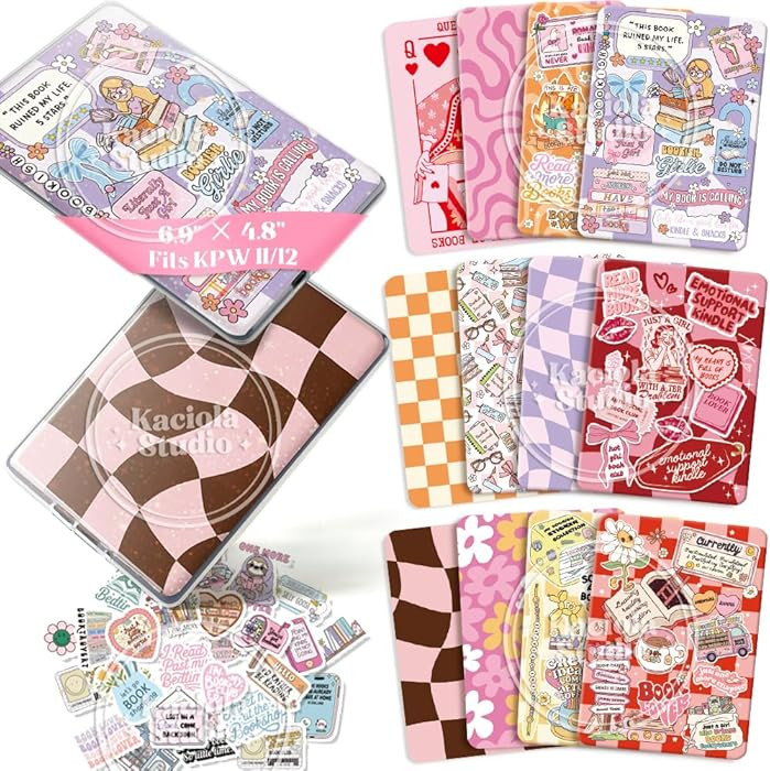 Kaciola 12PCS Inserts Cardstock for E-Reader, and 50PCS Scrapbook Sticker for Clear Case, 6.9"x4.... | Amazon (US)