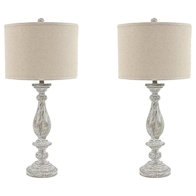 Ashley Furniture Signature Design - Bernadate Table Lamp - Vintage Style - Whitewash | Amazon (US)