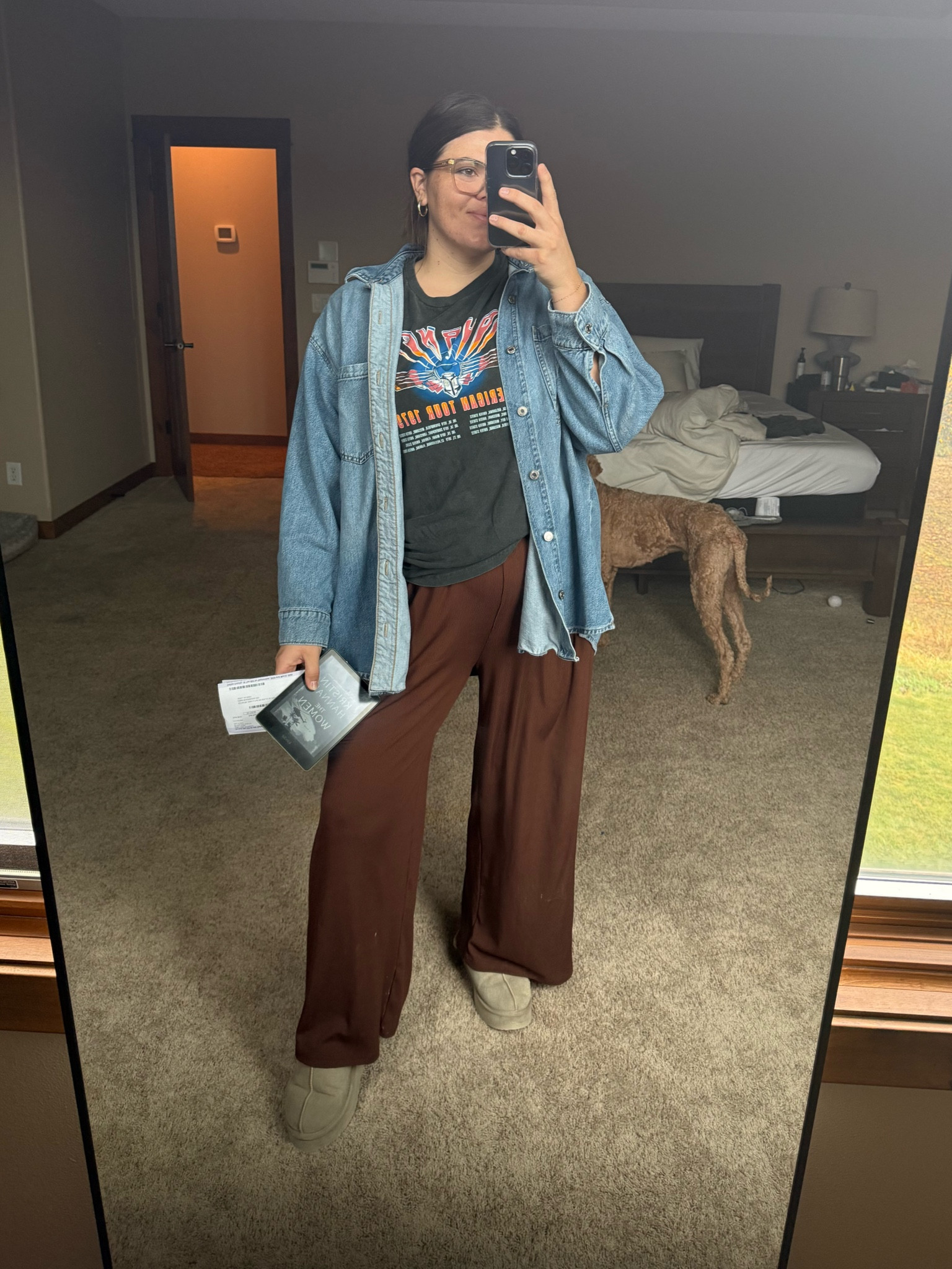 Election Day ootd!! I’m the comfy pants queen and these from Amazon are doing the trick for me! Graphic tees from Walmart and denim jacket is HM 

#LTKStyleTip #LTKFindsUnder50 #LTKMidsize