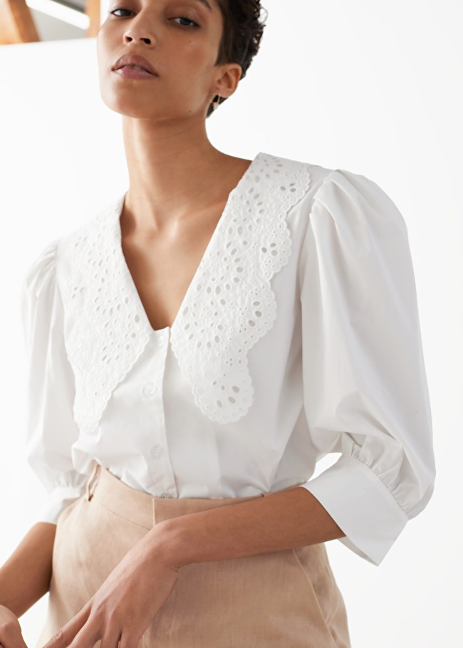 Embroidered Collar Puff Sleeve Shirt | & Other Stories (EU + UK)