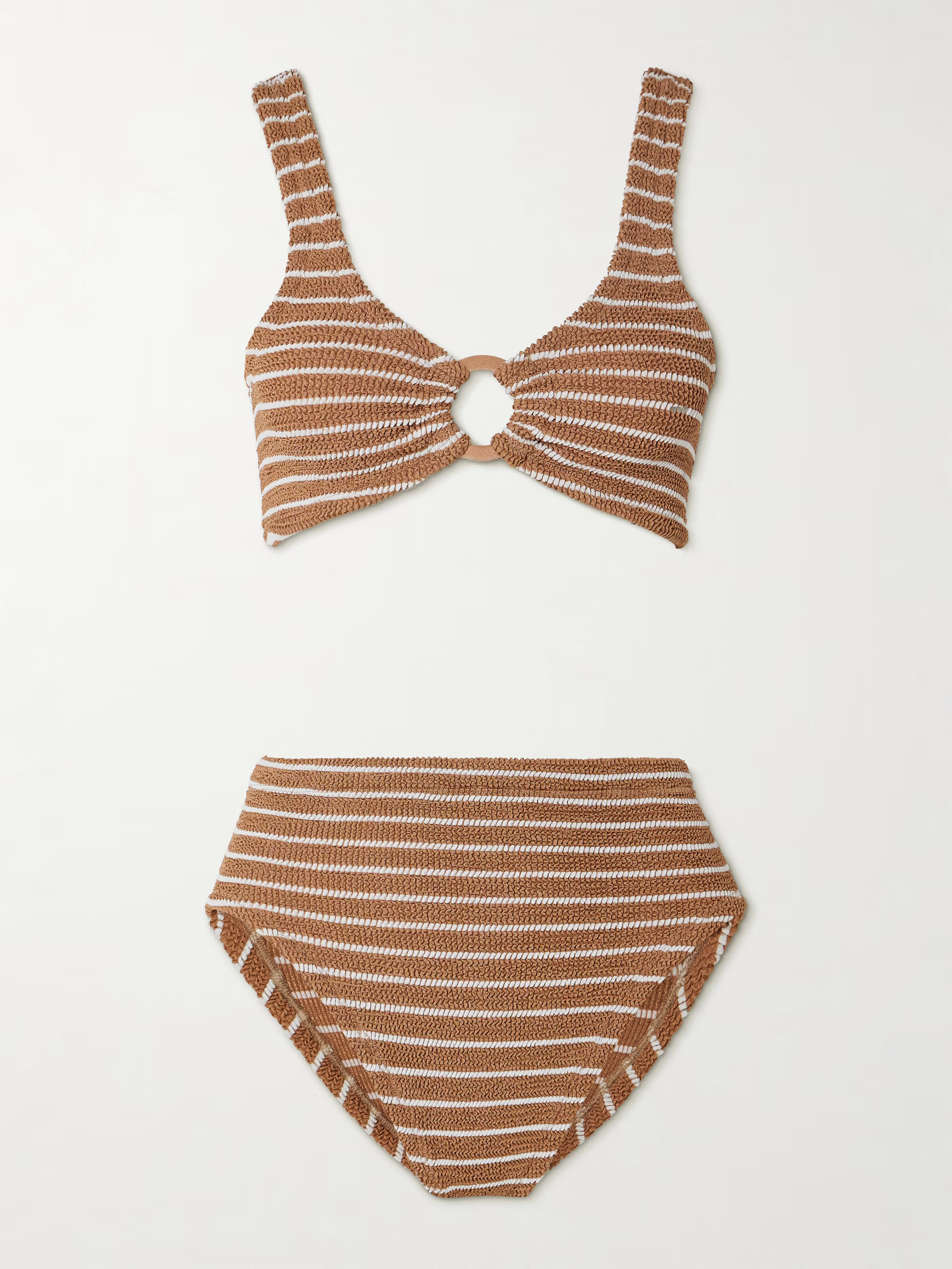 Nadine striped metallic seersucker bikini | NET-A-PORTER (US)