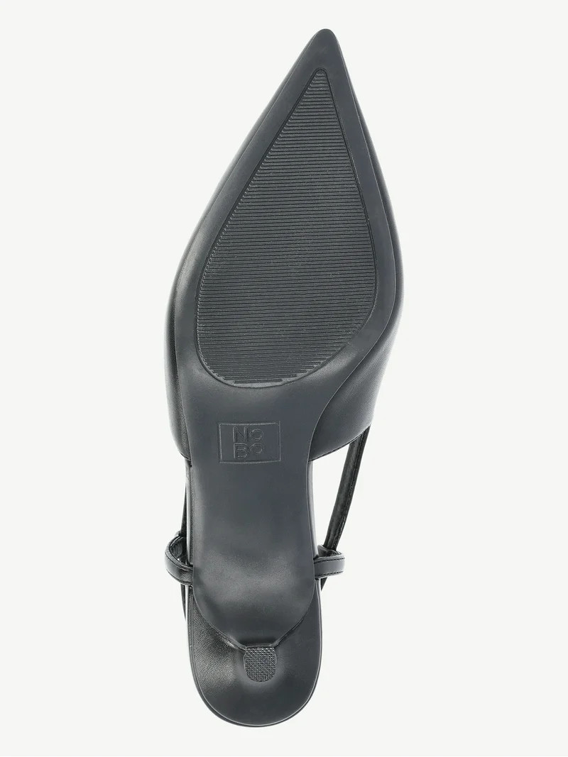 No Boundaries Faux Leather Slingback Kitten Heels, Women's - Walmart.com | Walmart (US)