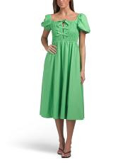 Smocked Dress With Bows | TJ Maxx