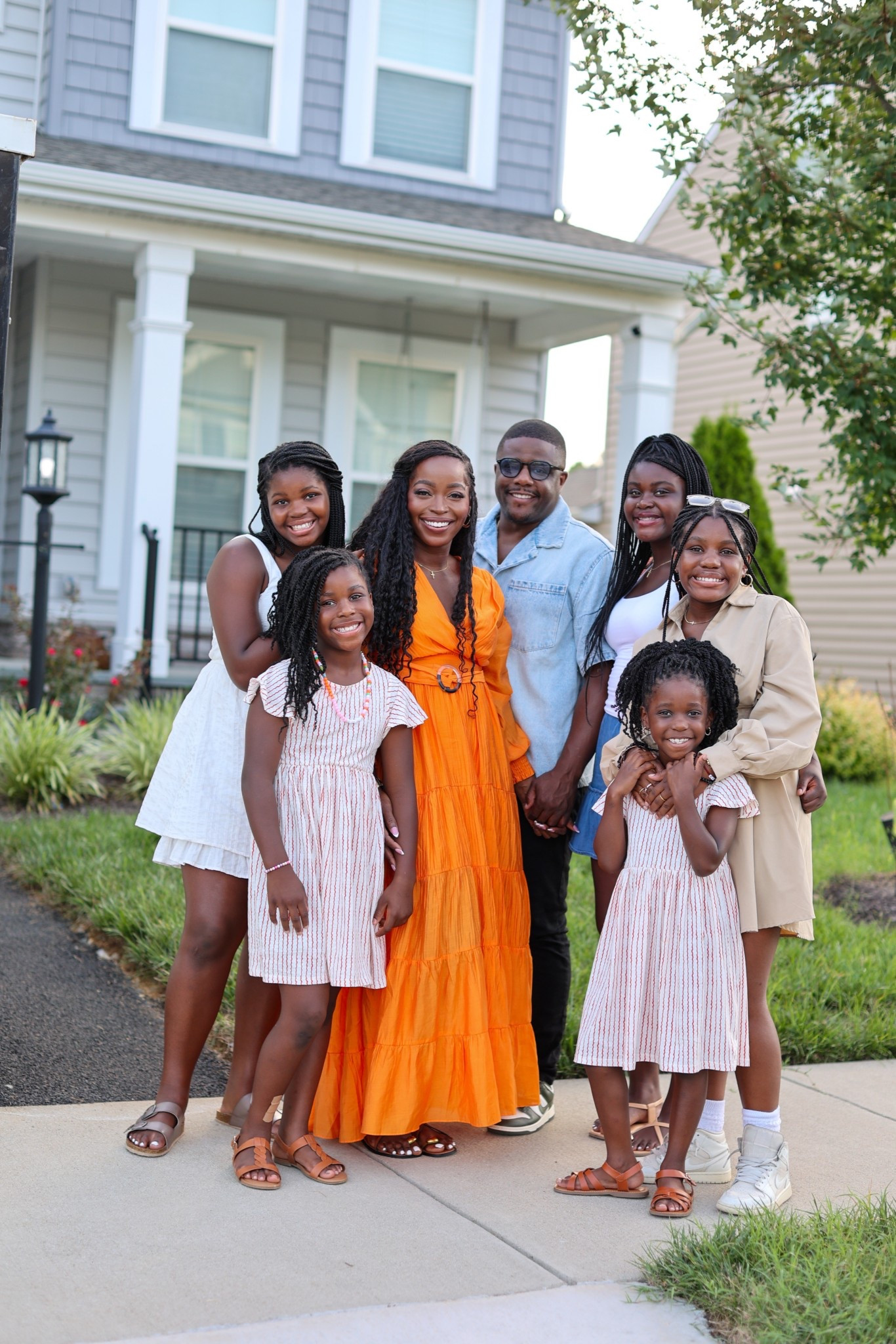 Pre-fall family look: orange maxi, girls dresses, khaki and jean accents. 

#LTKMidsize #LTKStyleTip #LTKFamily