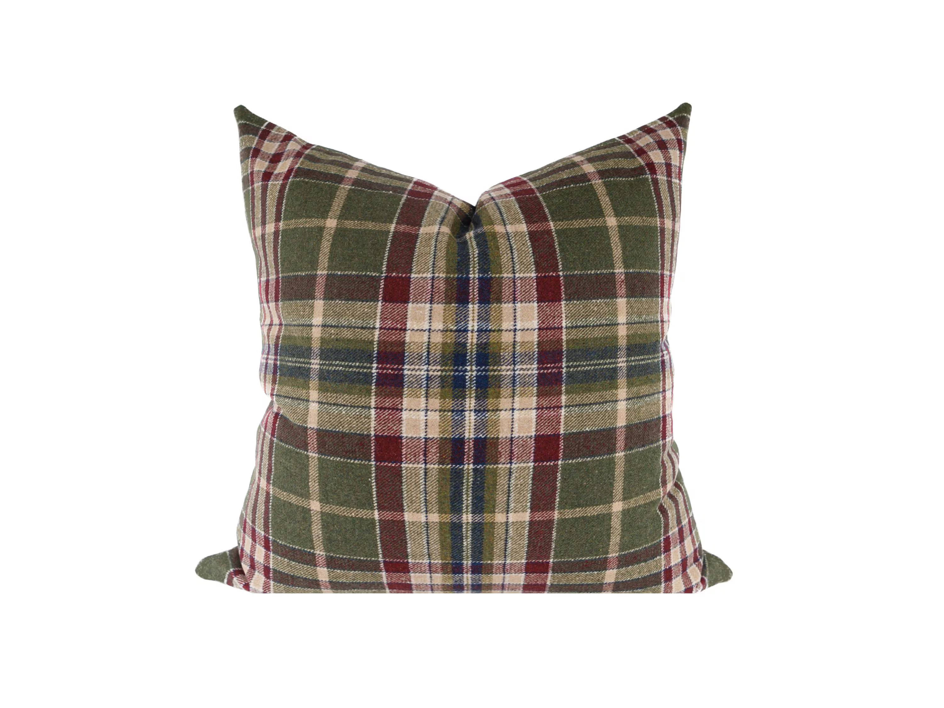 Ralph Lauren Christmas Pillows: Red and Green Tartan Pillow Cover | Etsy (Global)