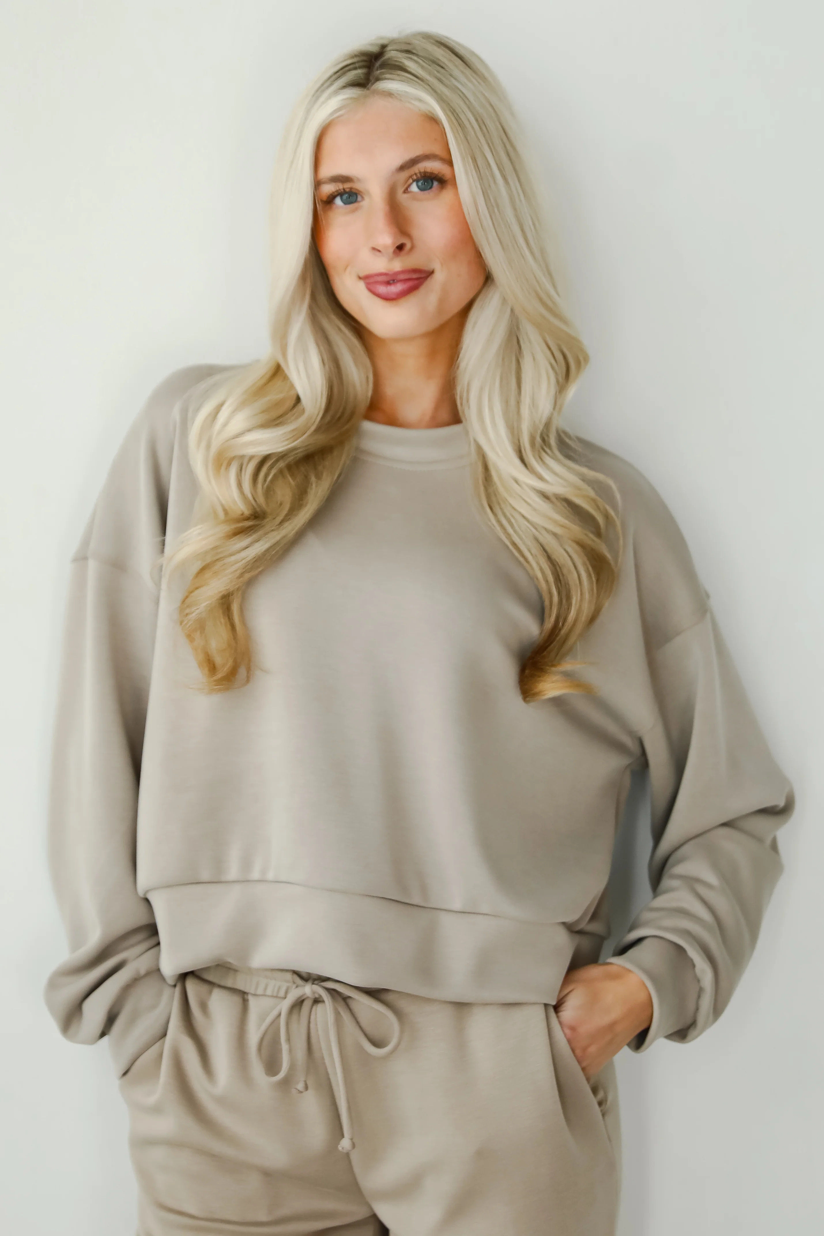 Ultra Air Soft Taupe Pullover | Cute Loungewear | Dress Up | Dress Up