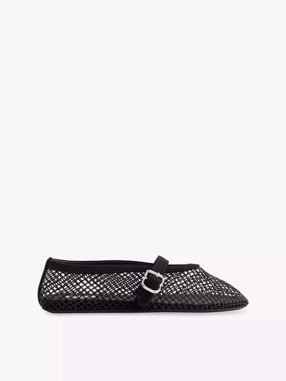 Ballerina Mesh and Suede Ballet Flats | Selfridges