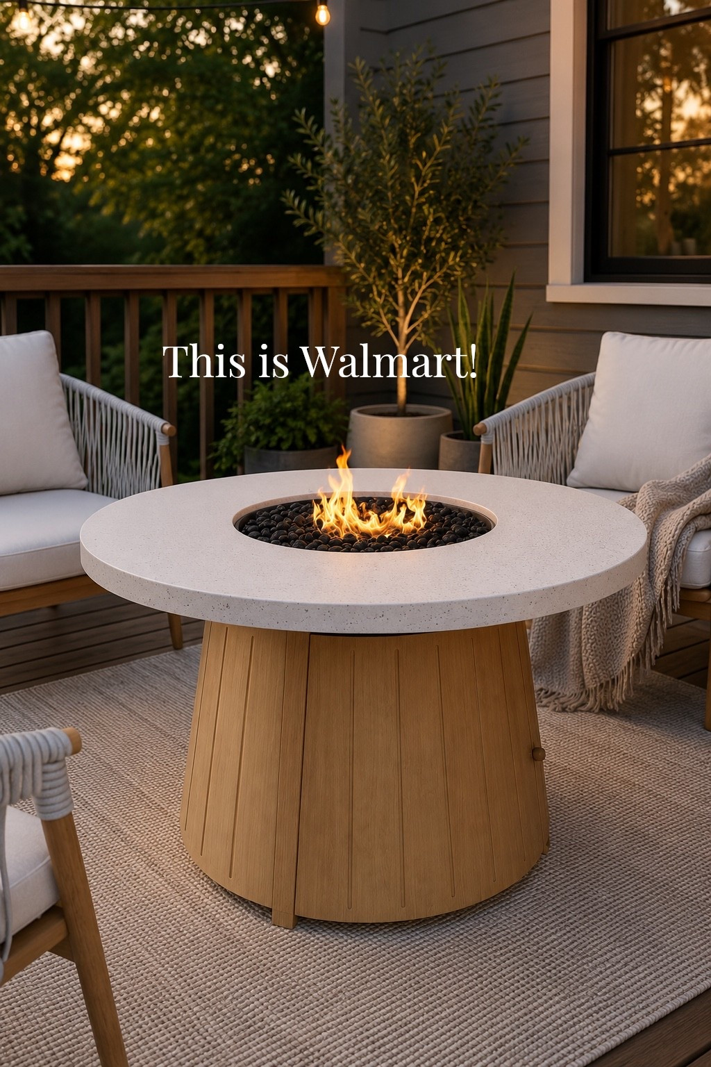Love this outdoor fire pit table from Walmart