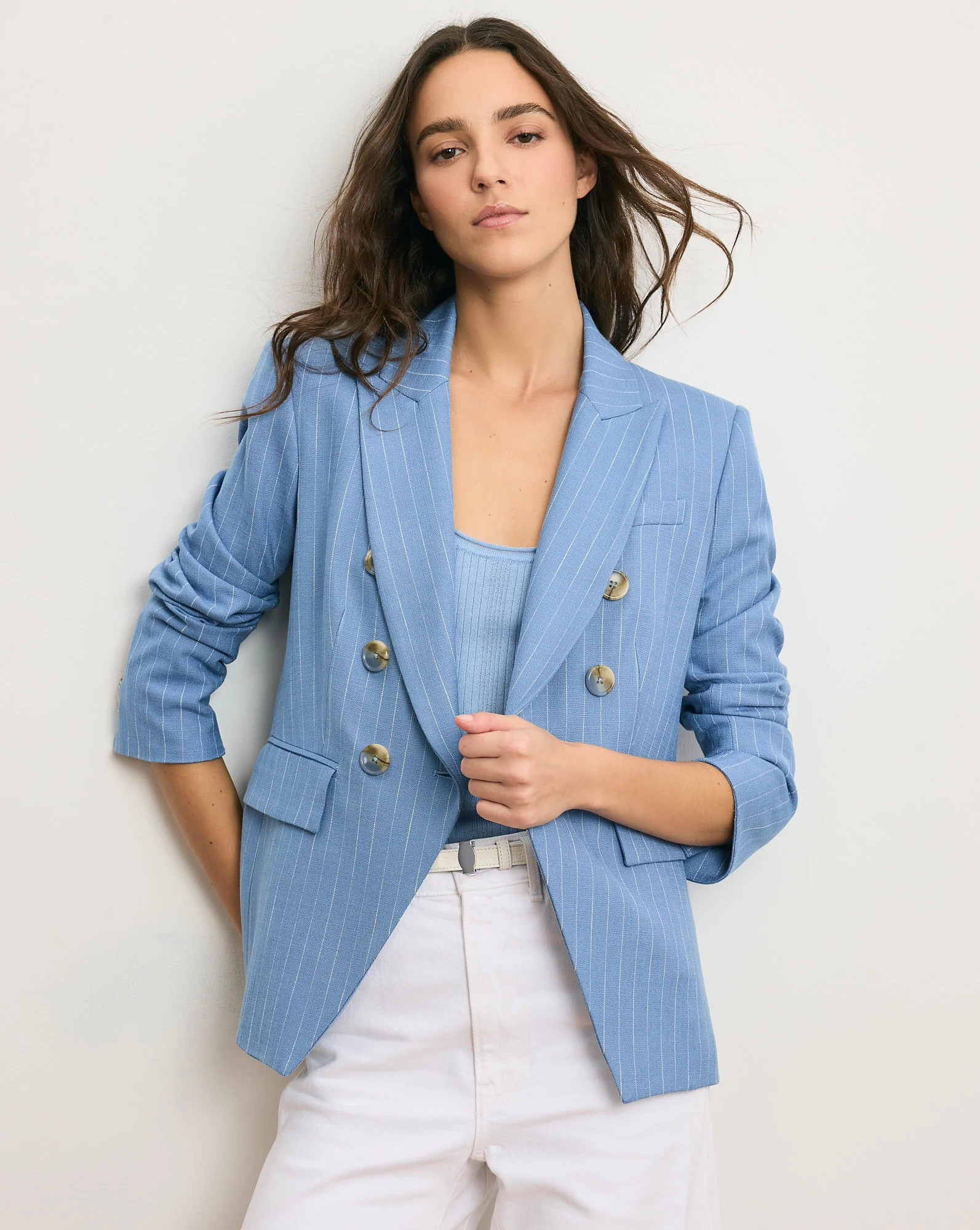 Miller Pinstripe Dickey Jacket | Veronica Beard