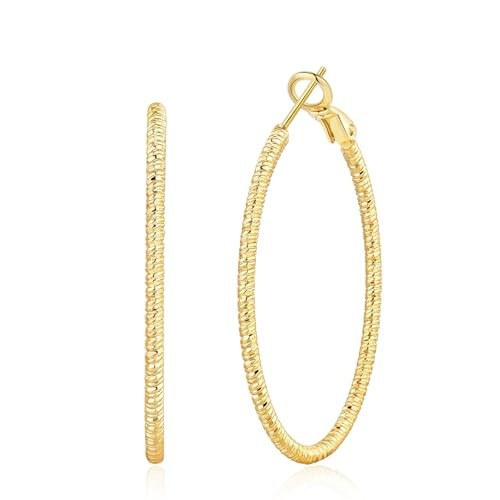OOOPEL Large Gold Hoops Earrings for Women, Big Gold Earrings Hoops Lightweight Hypoallergenic 14k Real Gold Plated Hoop Earring for Women 30MM 40MM 50MM 60MM | Amazon (US)