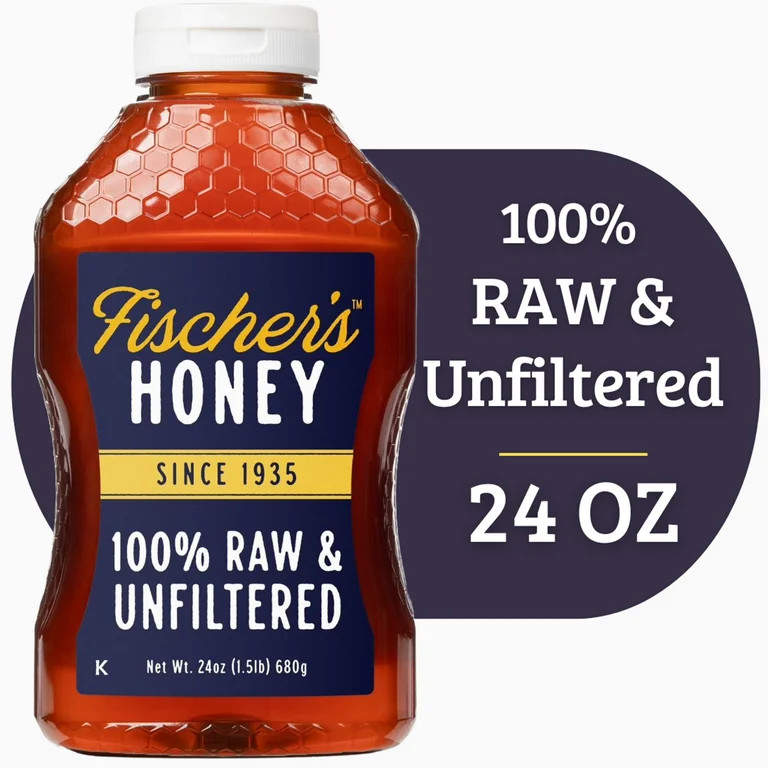 Fischers Honey, 24oz Raw and Unfiltered, Premium, Pure, Squeeze Bottle | Walmart (US)