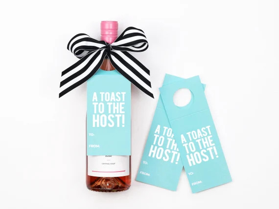 Hostess Gifts Wine Bottle Tags Personalized Gift Tags Baby - Etsy | Etsy (US)
