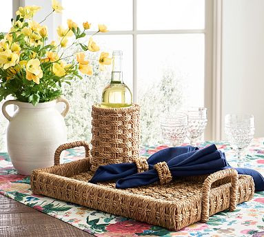 Capitola Woven Rectangular Tray | Pottery Barn CA