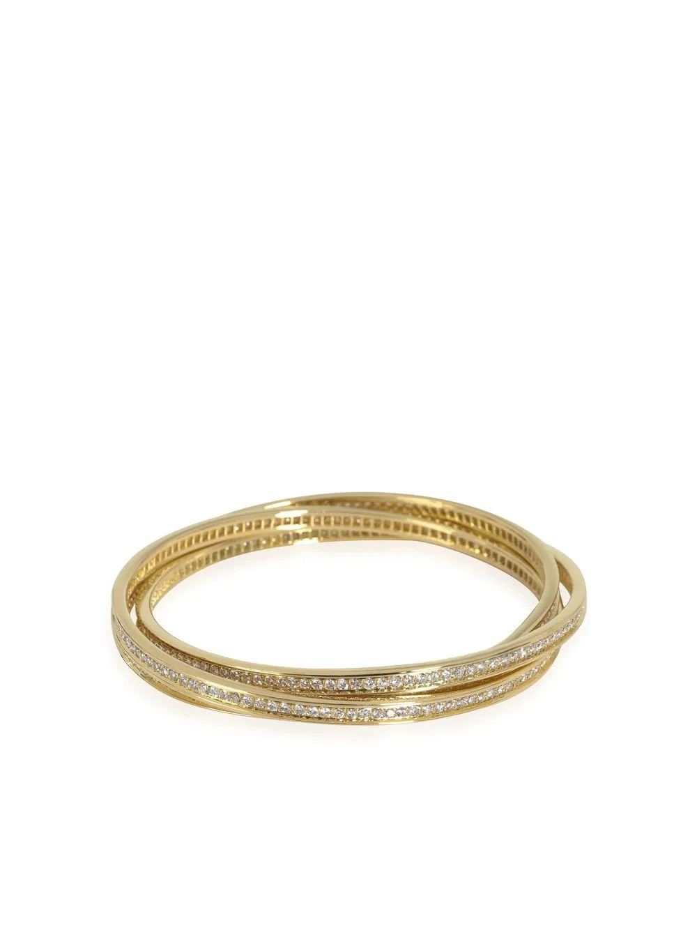 Cartier pre-owned 18kt Yellow Gold Trinity Diamond Bangle - Farfetch | Farfetch Global