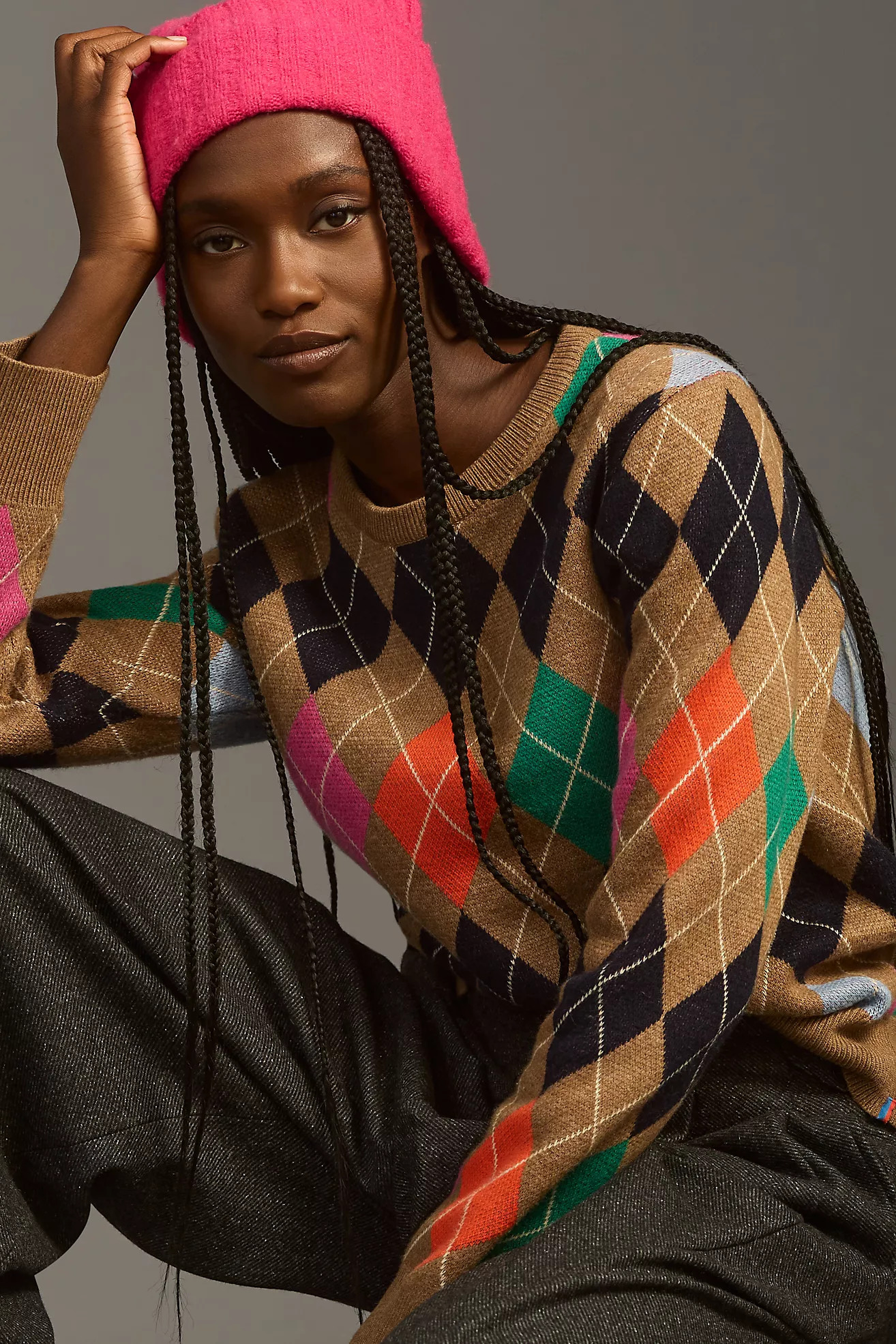 KULE The Heidi Argyle Sweater | Anthropologie (US)