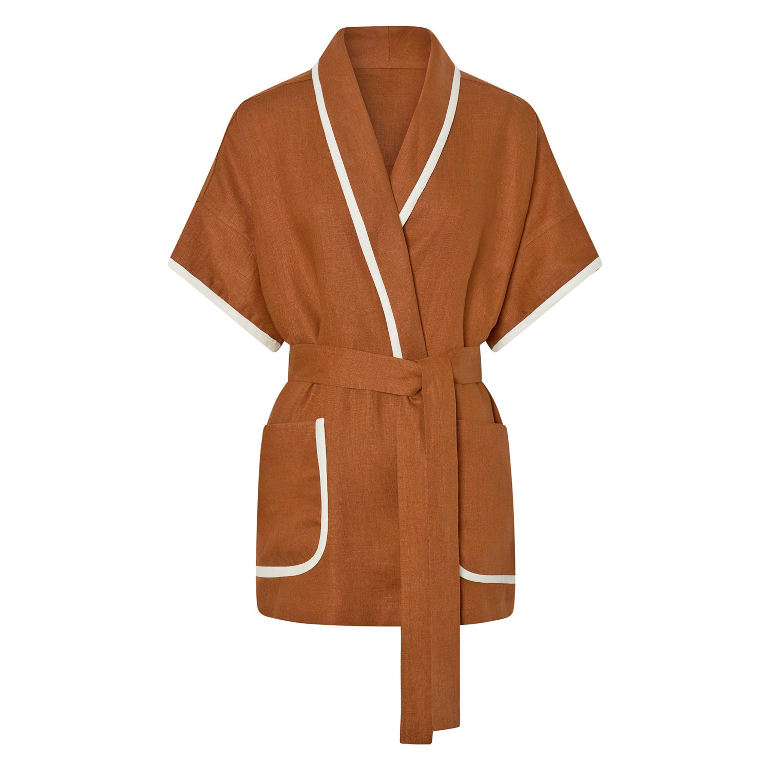 Contrast Bind Robe - Brandy | Oroton | Oroton