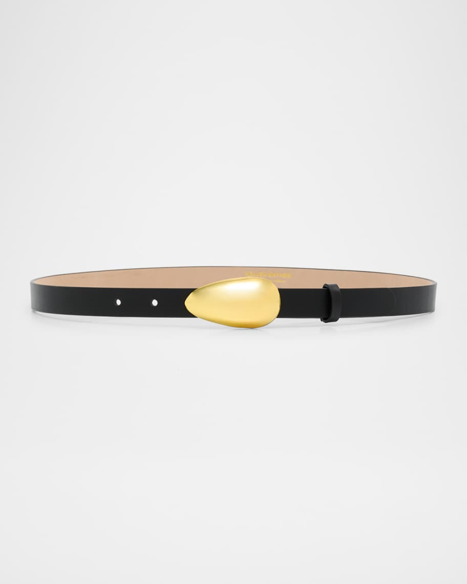 Bean Buckle Leather Belt | Neiman Marcus