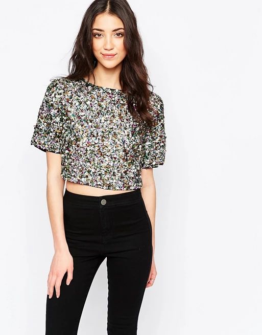 Glamorous Sequin Crop T-ShirtOut of stock :-(MORE FROM: | ASOS UK