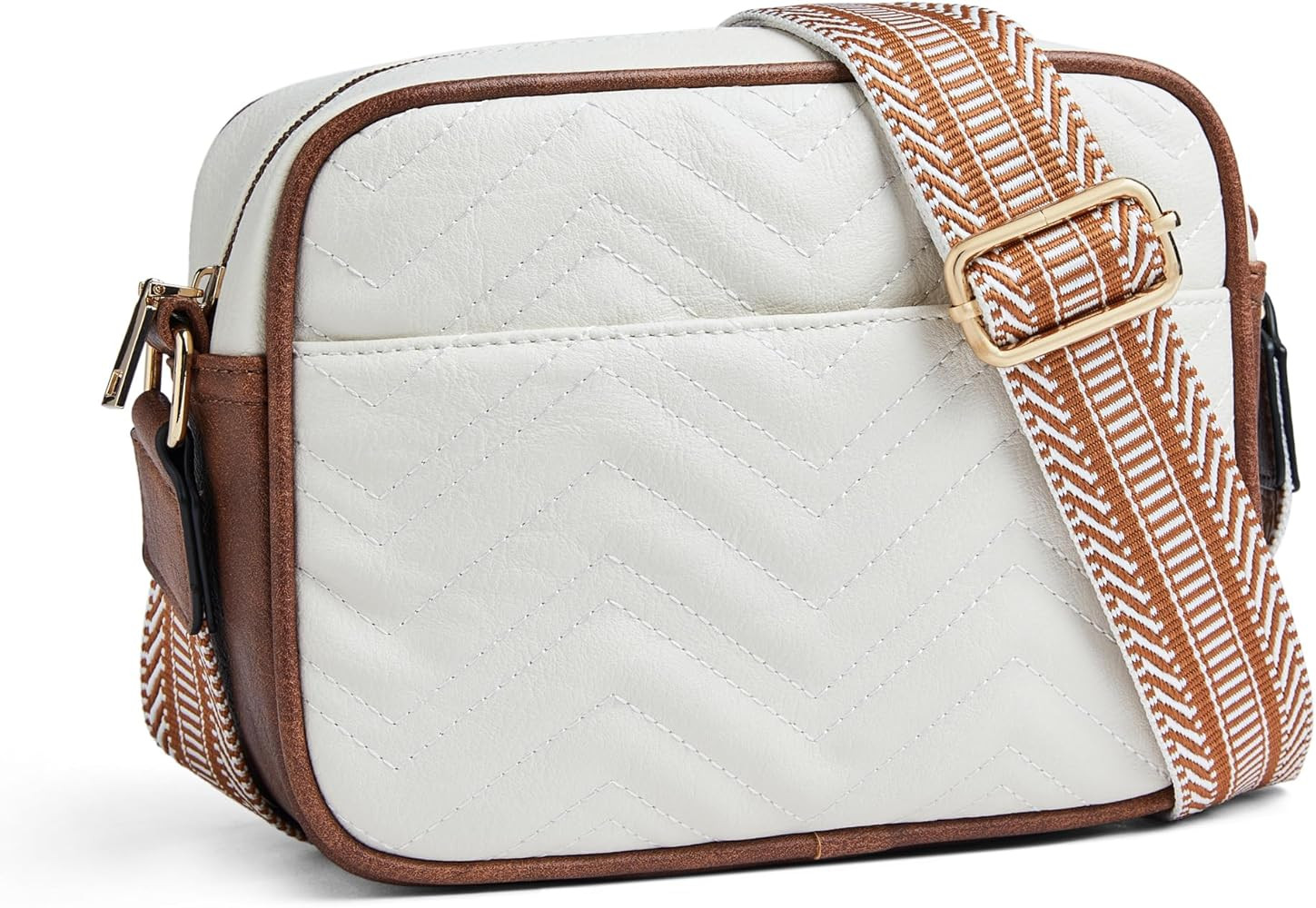 Shrrie Quilted Crossbody Bags for Women - Vegan Leather Crossbody Purses Triple Pocket Small Purs... | Amazon (US)