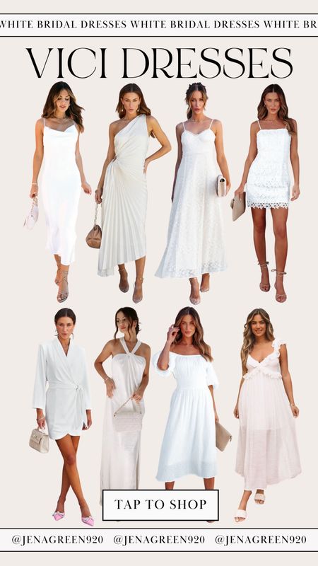 Vici Dresses | Vici Collection | White Dress | Bridal Dress | Bride | Rehearsal Dinner | Bridal Shower 

#LTKunder50 #LTKwedding #LTKunder100
